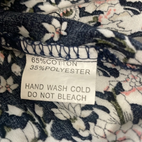 Universal Fashion Top Womens Small Blue White Boho Floral Pullover Blouse - Picture 5 of 10